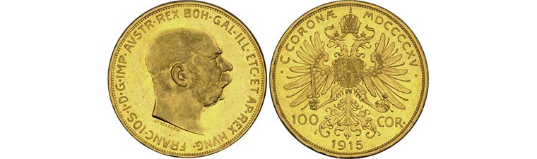 100 corone d’Austria oro valore